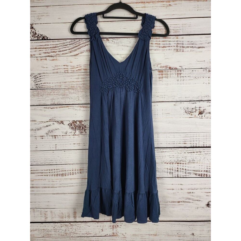 BCBGMaxazria Mini‎ Dress SP Womens Blue V Front V Back Sleeveless Coquette
